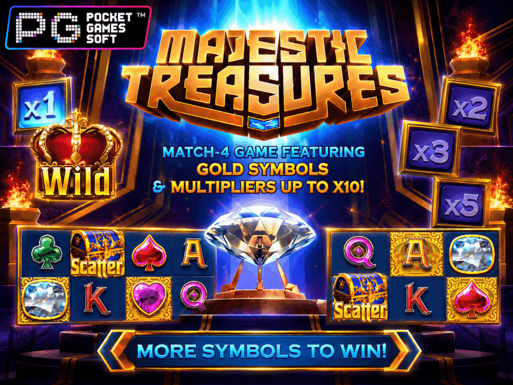 รีวิวเกมสล็อต Majestic Treasures แตกง่าย