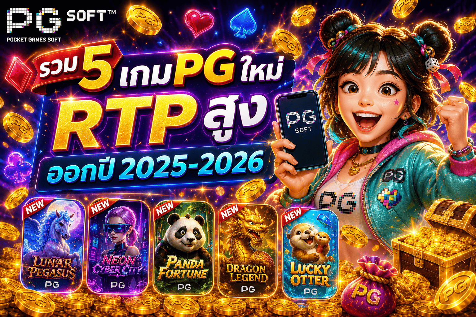 รวม 5 เกม PG ใหม่ RTP สูง ออกปี 2025-2026
