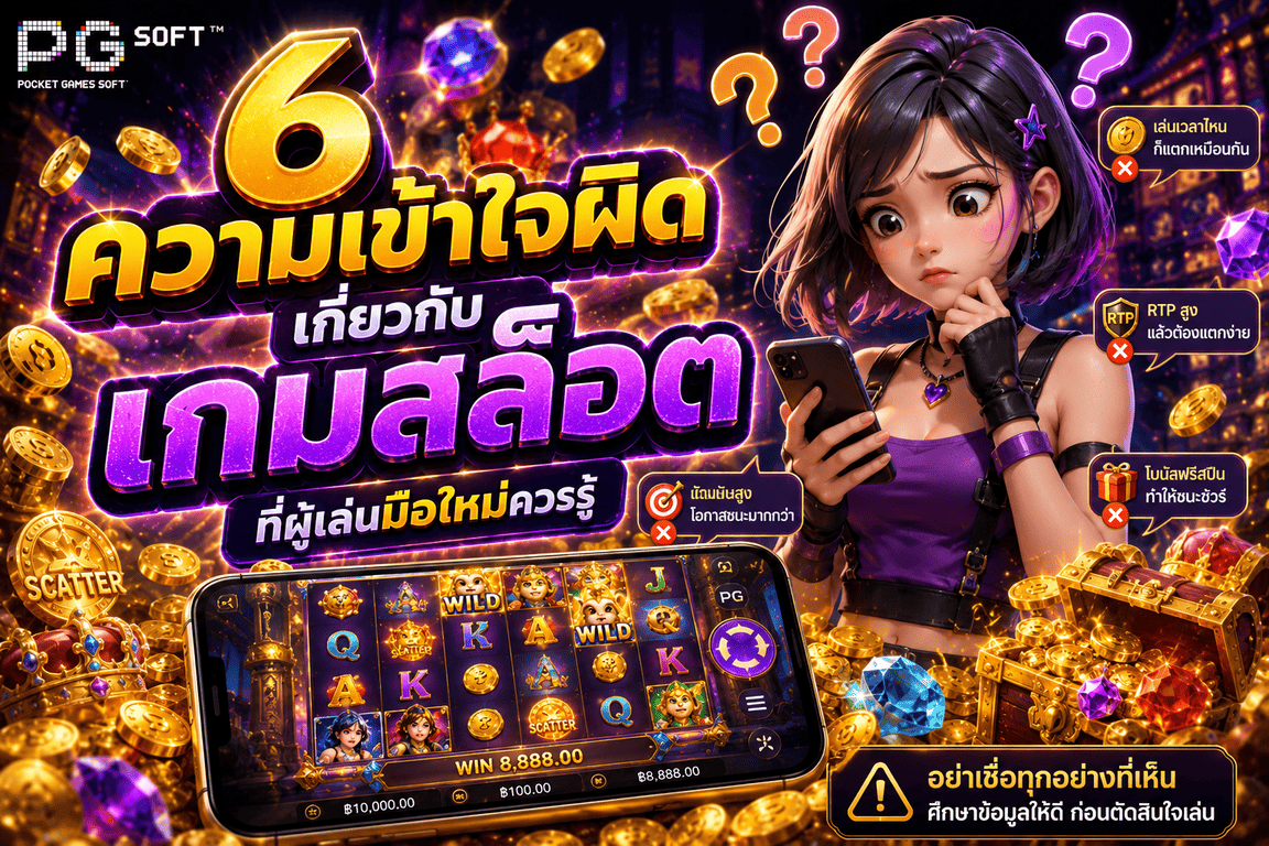 6 ความเข้าใจผิดเกี่ยวกับเกมสล็อต ที่ผู้เล่นมือใหม่ควรรู้