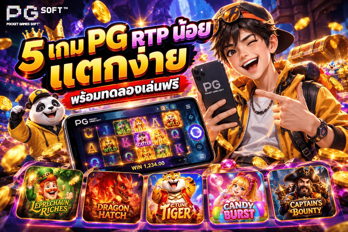 5 เกม PG RTP น้อยแตกง่าย พร้อมทดลองเล่นฟรี