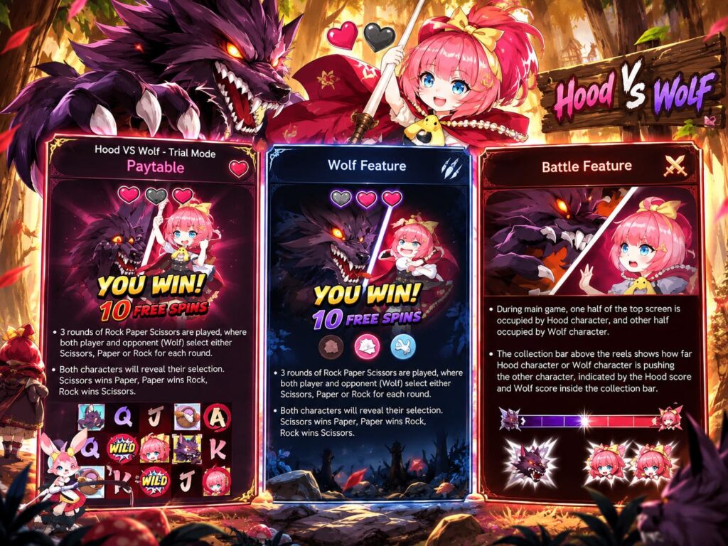 รีวิวเกม Hood vs Wolf ฟีเจอร์เด็ดเป่ายิ้งฉุบ