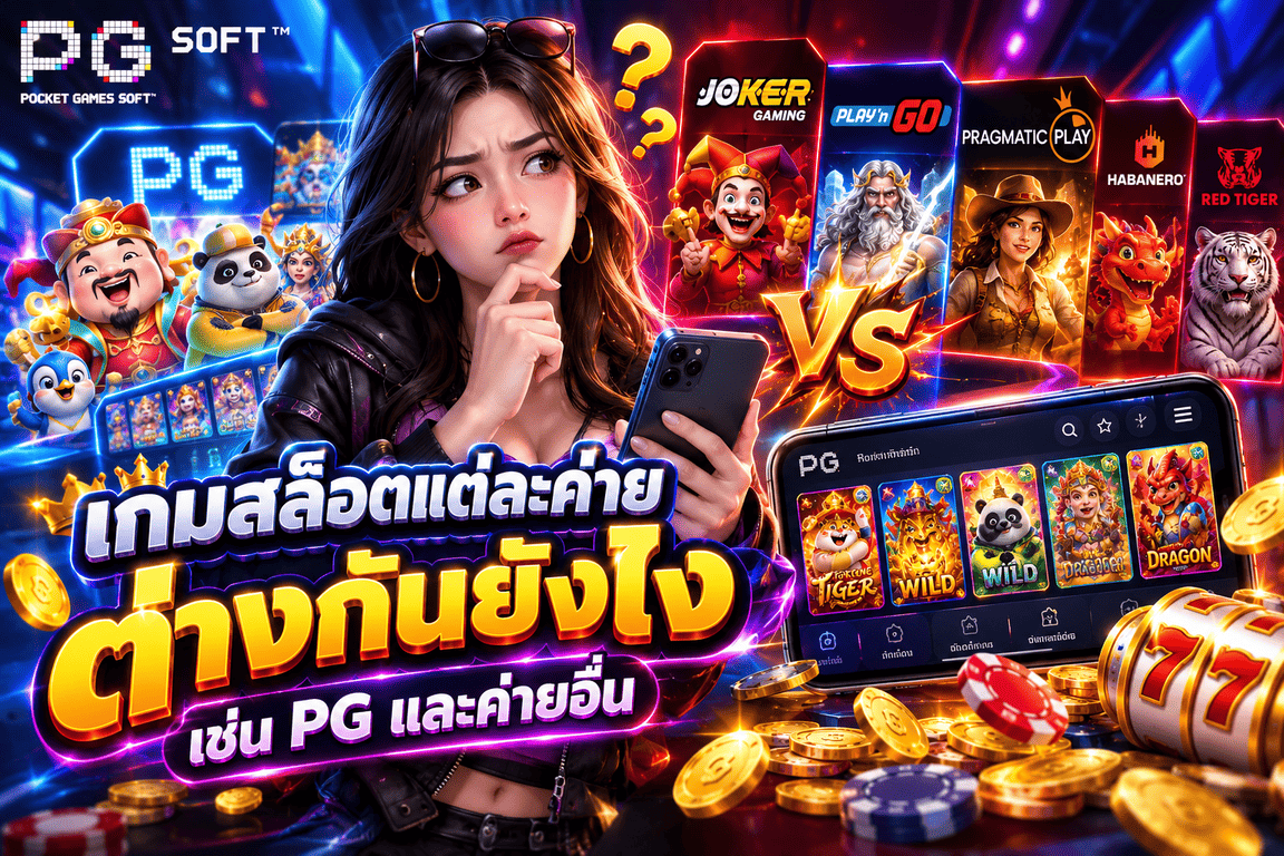 เกมสล็อตแต่ละค่ายต่างกันยังไง เช่น PG และค่ายอื่น