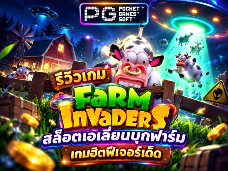 รีวิวเกม Farm Invaders สล็อตเอเลี่ยนบุกฟาร์ม