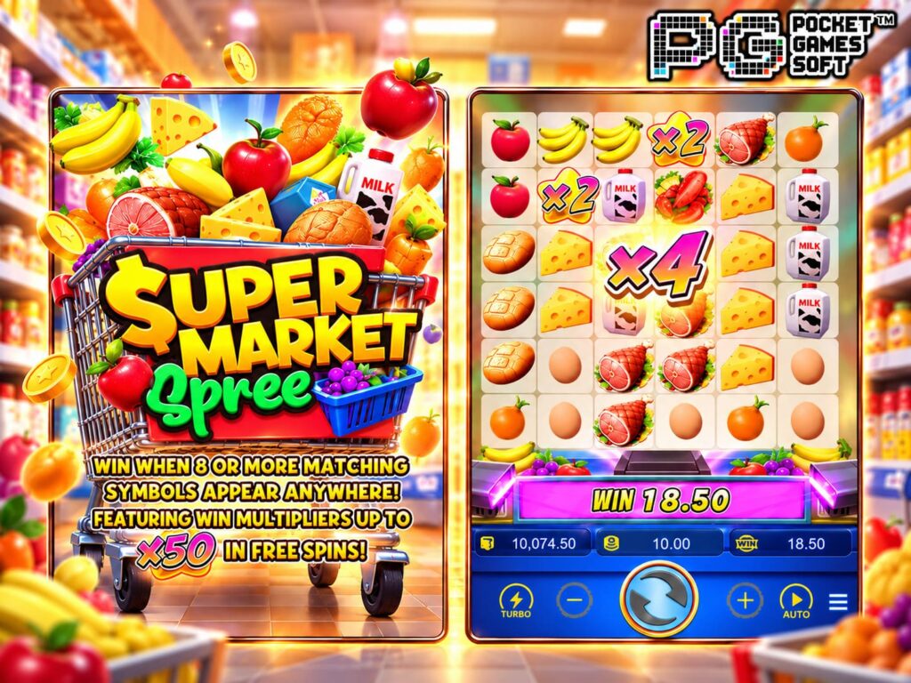 รีวิวเกม Supermarket Spree ธีมซูเปอร์มาร์เก็ตสุดฮิต