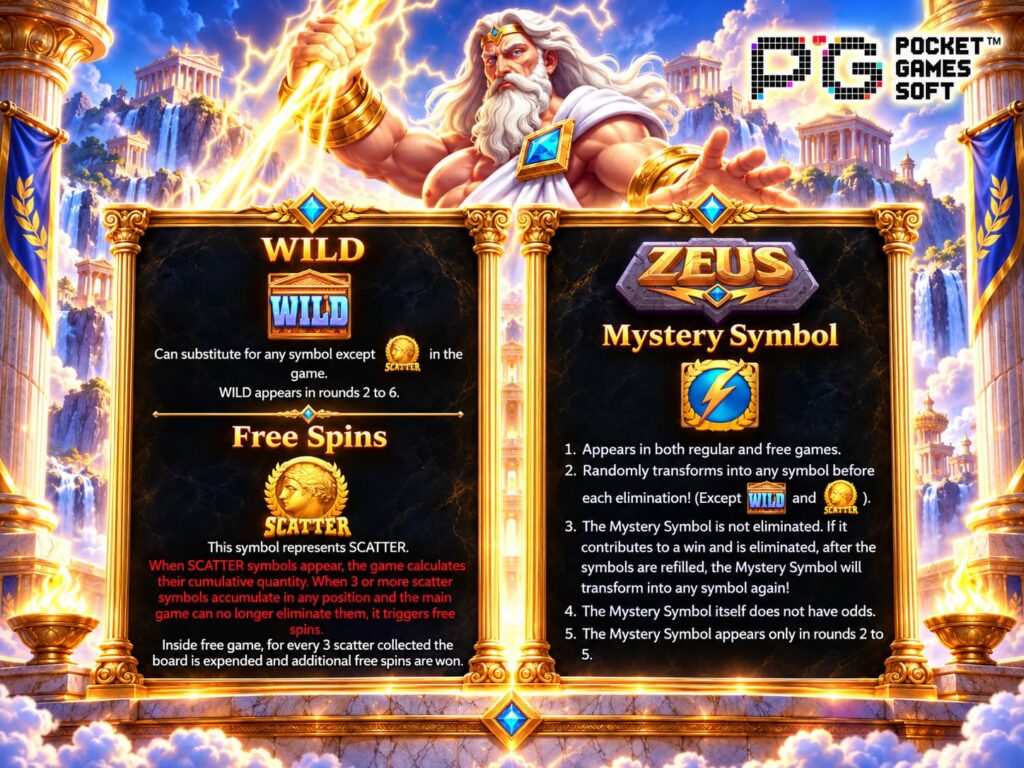 รีวิวเกม Zeus กติกาเกมสล็อตซุสแห่งโอลิมปัส
